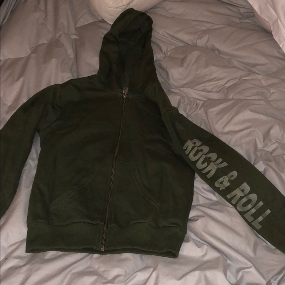 Army green girls blinged hoody